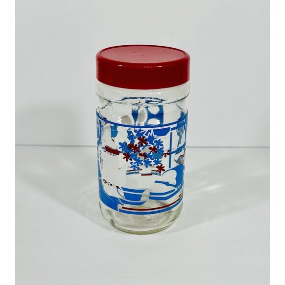 Anchor Hocking Vintage Maxwell House Coffee Canister Jar Kitchen Pantry Red 6.75 - Picture 5 of 10
